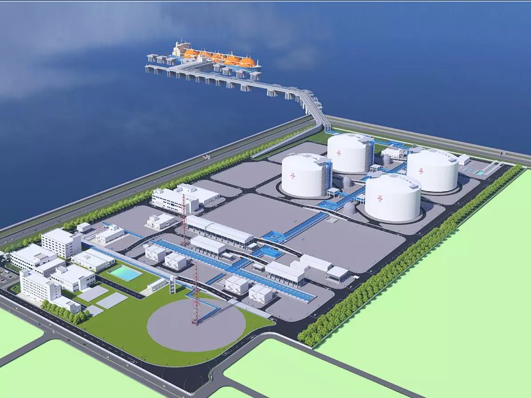 七接 LNG 接收站儲槽區 T101–T104 部署場域空拍